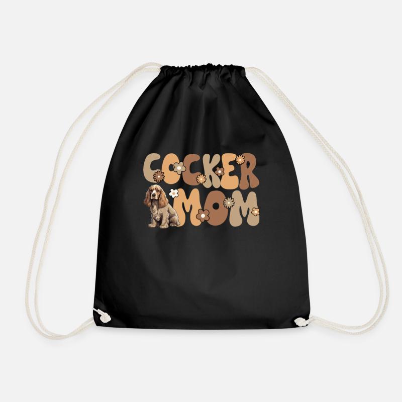 Cocker anglais Épagneul Groovy Cocker Maman - Sac de sport léger - noir