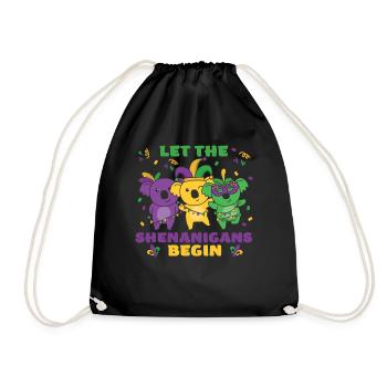 Mardi Gras Koala Carnival Costume - Drawstring Bag - black - Front