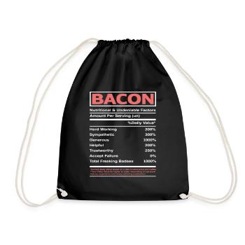 Bacon Bacon Valeur nutritive - Sac de sport léger - noir - Devant