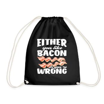Speck Bacon Liebe Lustiger Spruch - Turnbeutel - Schwarz - Vorne