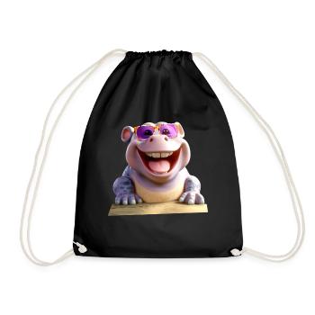Hippopotamus Hippopotamus Hippopotamus Hippop - Drawstring Bag - black - Front