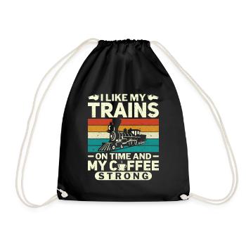 J’aime les trains et le café - Train Driver - Sac de sport léger - noir - Devant