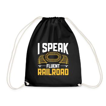 I Speak Fluent Railroad - Zugführer Lokführer - Turnbeutel - Schwarz - Vorne