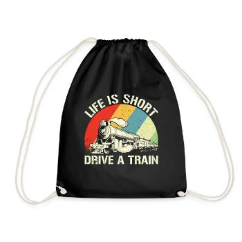 La vie est courte Conduisez un train - Train Driver - Sac de sport léger - noir - Devant