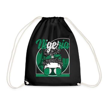 Chemise africaine, Nigeria Tee, cadeau pour nigérian - Sac de sport léger - noir - Devant