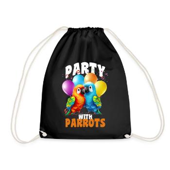 Kawaii Birthday Parrot Cute Parakeet Bird Lover - Turnbeutel - Schwarz - Vorne