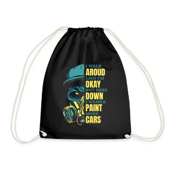 Au fond de moi, je veux peindre plus de voitures Automobile Voiture - Sac de sport léger - noir - Devant