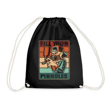 Retro Fill Your Pinholes Car Spray Automotive Car - Drawstring Bag - black - Front