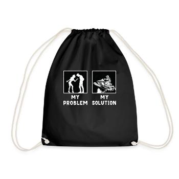 Course de motoneige Mon problème Mon pictogramme Papa Maman - Sac de sport léger - noir - Devant