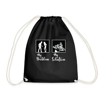 Course de motoneige Mon problème Mon pictogramme Maman Papa - Sac de sport léger - noir - Devant