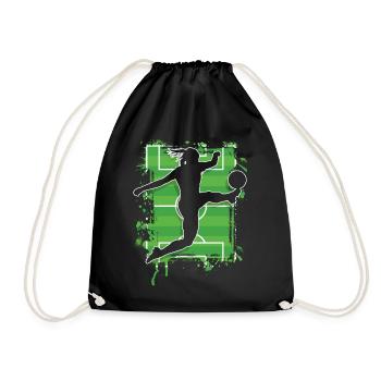 Women's Soccer Women's Soccer Women's Girls Soccer - Drawstring Bag - black - Front