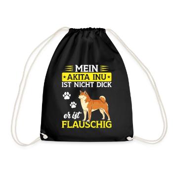 Akita Inu is just fluffy Japanese Akita Inu - Drawstring Bag - black - Front