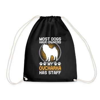 Ovcharka has staff Caucasian Ovcharka - Drawstring Bag - black - Front