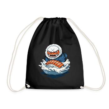 Drôle Sushi Yokai Rice Monster Streetwear - Sac de sport léger - noir - Devant