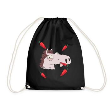Faim De Cheval Betteraves Tête De Cheval Enfant Poney - Sac de sport léger - noir - Devant