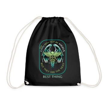 CNA Shirt, Cna's May Not Be Angels But They Are - Drawstring Bag - black - Front