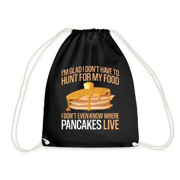 Pancake Lover Kids I'm Glad I - Drawstring Bag - black - Front
