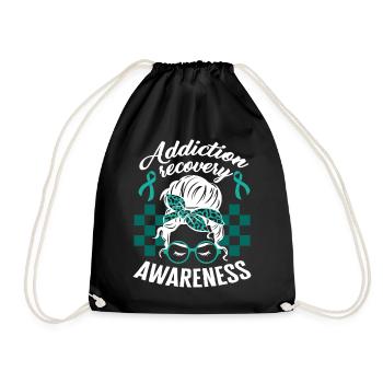 Drug Overdose Awareness Shirt, Addiction Recovery - Drawstring Bag - black - Front
