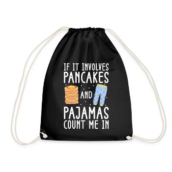 Pancake Lover Kids If It Involves - Drawstring Bag - black - Front