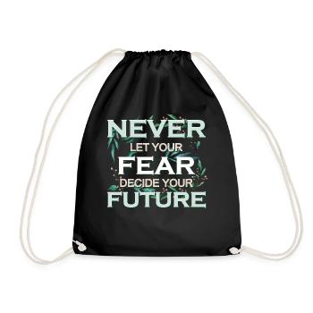 Floral Inspirational Positive Mental Mindfulness Q - Turnbeutel - Schwarz - Vorne