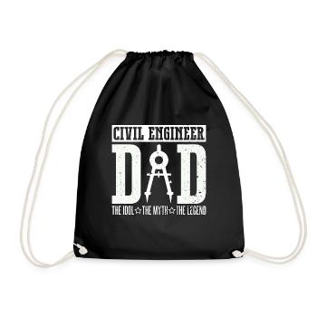 Civil Engineer Dad The Idol The Myth Construction - Turnbeutel - Schwarz - Vorne