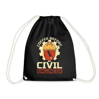 Civil Engineer Coffee Construction Coffee Lover - Turnbeutel - Schwarz - Vorne