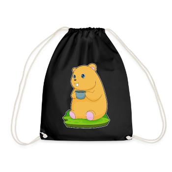 Hamster Coffee Mug - Drawstring Bag - black - Front