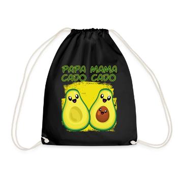 Avocado Lustig Mamacado Papacado - Turnbeutel - Schwarz - Vorne