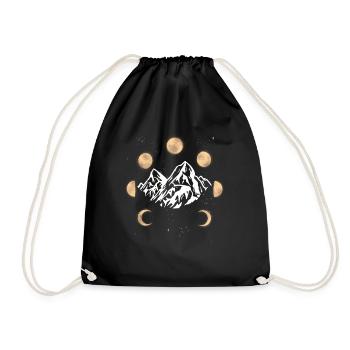 Summit, Mountains, Moon, Night Sky, Universe, Mountain - Drawstring Bag - black - Front