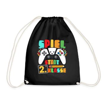 2nd Grade Game Start Gamer - Drawstring Bag - black - Front
