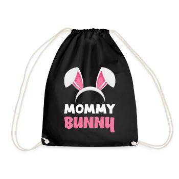 Mama Hase Osterhasenohren Ostern - Turnbeutel - Schwarz - Vorne