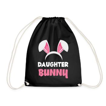 Fille lapin Pâques lapin oreilles de Pâques - Sac de sport léger - noir - Devant