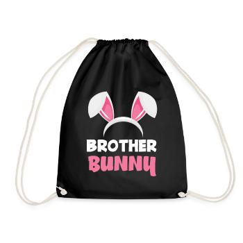 Bruder Hase Osterhasenohren Ostern - Turnbeutel - Schwarz - Vorne