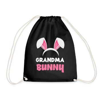 Grandma Bunny Easter Bunny Ears Easter - Drawstring Bag - black - Front