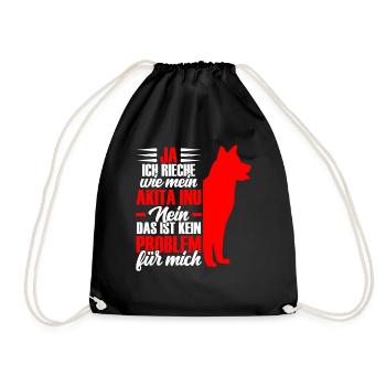 Akita Inu Japanese smell of Akita Inu - Drawstring Bag - black - Front