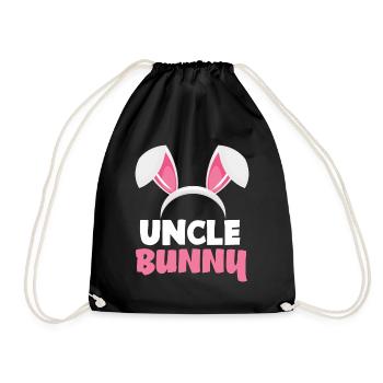 Uncle Bunny Easter Bunny Ears Easter - Drawstring Bag - black - Front