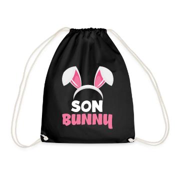 Son Bunny Pâques lapin oreilles Pâques - Sac de sport léger - noir - Devant