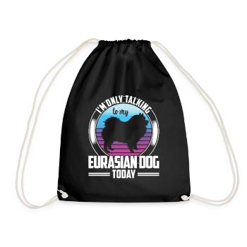Talk only to Eurasier Eurasian Spitz - Drawstring Bag - black - Front