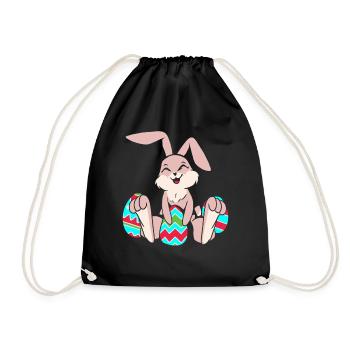 Lapin de Pâques Oeufs de Pâques Pâques - Sac de sport léger - noir - Devant