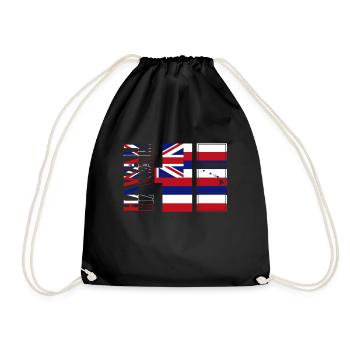 Hawaii Hemd, Hawaii Inseln Hawaii Flagge Karte T-Shirt, - Turnbeutel - Schwarz - Vorne