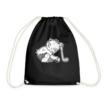 Halloween Shirt, Ghoul Spooky Golfer Lining Up A - Drawstring Bag - black - Front