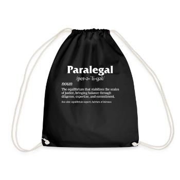Law Shirt, Paralegal Perəliɡəl Noun The - Drawstring Bag - black - Front