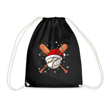 Santa Christmas Baseball Player - Turnbeutel - Schwarz - Vorne