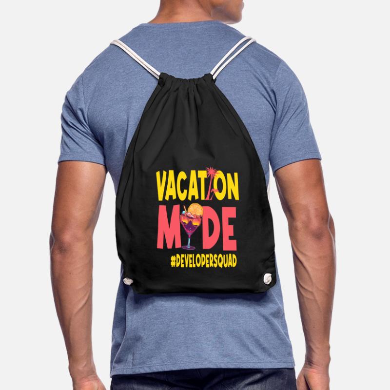 Developer Vacation Vacy Mode Developersquad Drawstring Bag