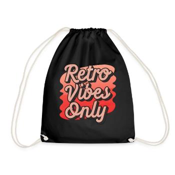 Retro Vibes Only Groovy Grunge Vintage Aesthetic - Turnbeutel - Schwarz - Vorne