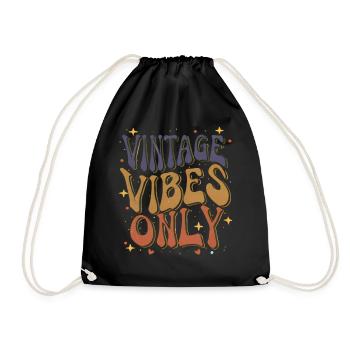 Vintage Vibes Only Groovy Style Classic Retro Aest - Turnbeutel - Schwarz - Vorne