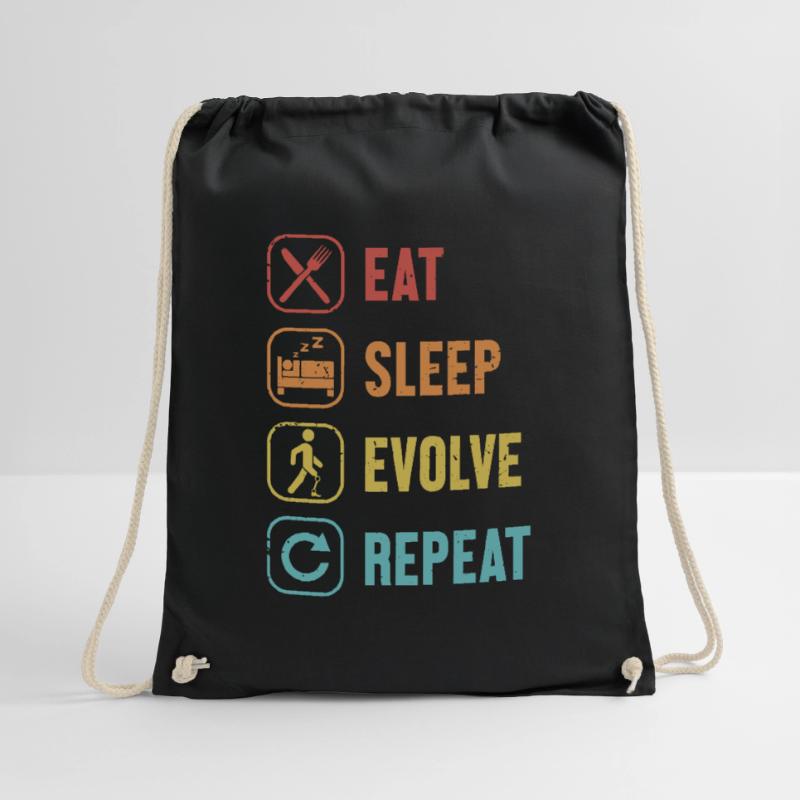 Eat Sleep Evolve Repeat Prosthetic Limb User Leg Drawstring Bag