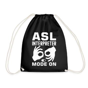 Deaf-mute sign language - Drawstring Bag - black - Front