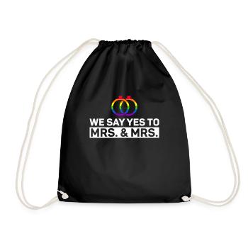 Gay Pride Lesbische Hochzeit Homo-Ehe - Turnbeutel - Schwarz - Vorne