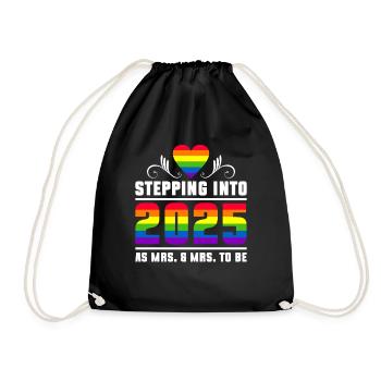 Gay Pride Lesbische Hochzeit 2025 Homo-Ehe - Turnbeutel - Schwarz - Vorne